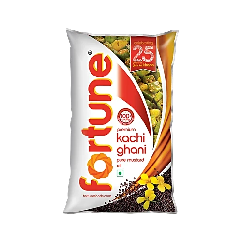 Fortune Premium Kachi Ghani Pure Mustard Oil, 1 L Pouch