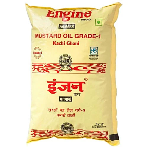 Engine Kacchi Ghani Mustard Oil, 1 L Pouch