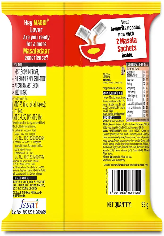 Maggi double masala noodles instant vegetarian(95)g