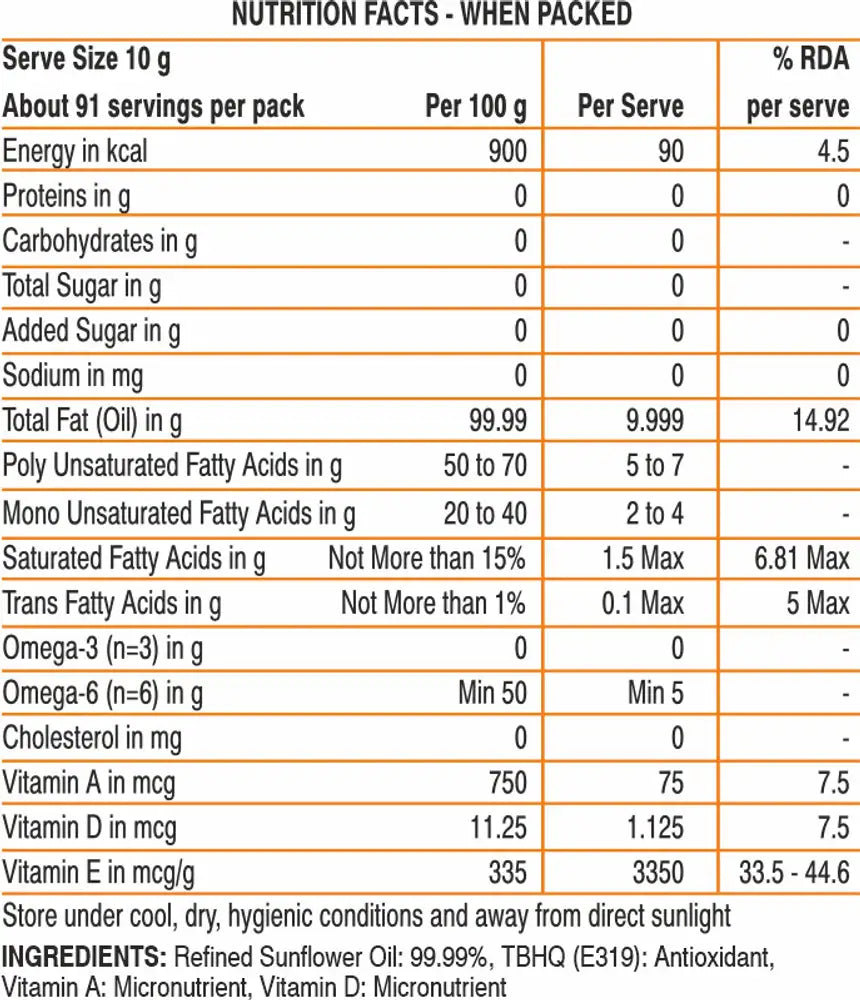 Freedom Refined Sunflower Oil, 1 L Pouch