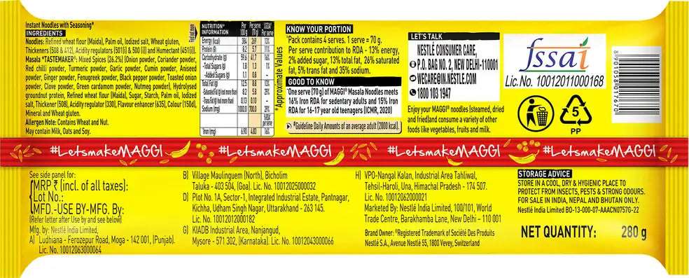 Maggi Masala - 2 Minutes Instant Noodles Made With Quality Spices